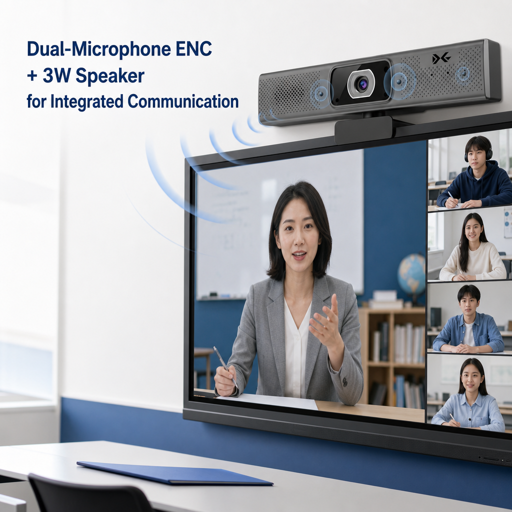 Dual Microphone ENC and 3W Speaker USB Camera