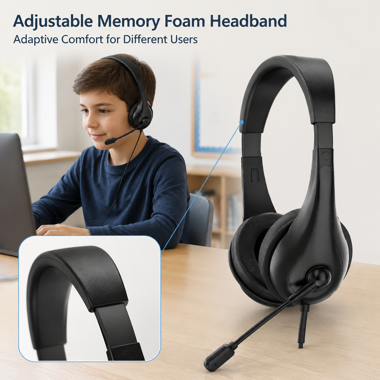 Adjustable Memory Foam Headband